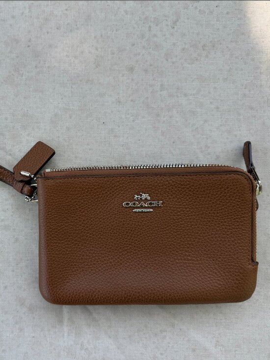 Coach Handbags - Coach Brown Leather Wristlet
